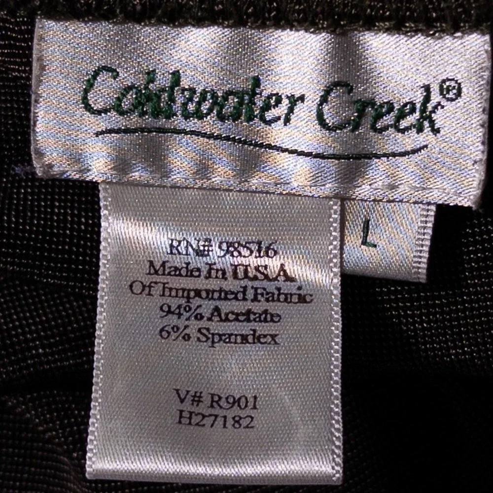 Coldwater Creek Womens Maxi Skirt Large Olive Slinky Knit A-Line Modest Stretch